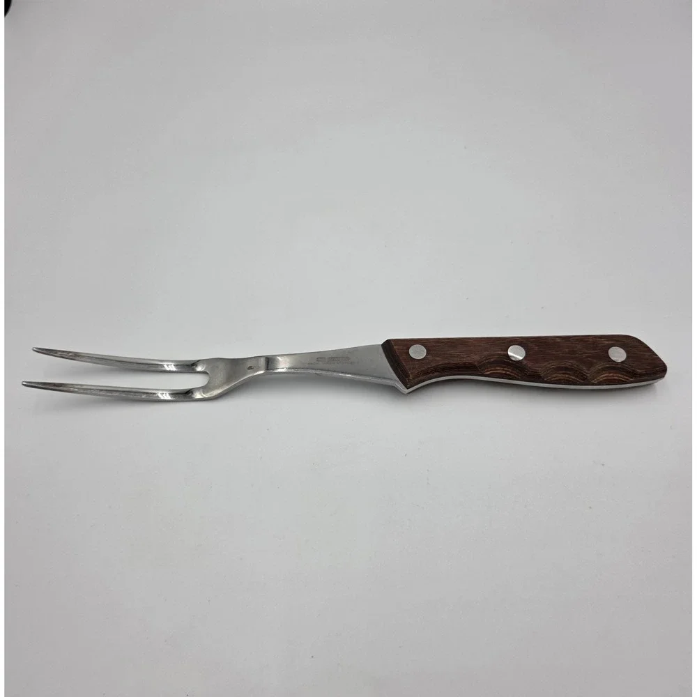 Vintage Viking Meat Fork 440-A Wood Handle Super‎ Stainless 457 Japan 11.5
